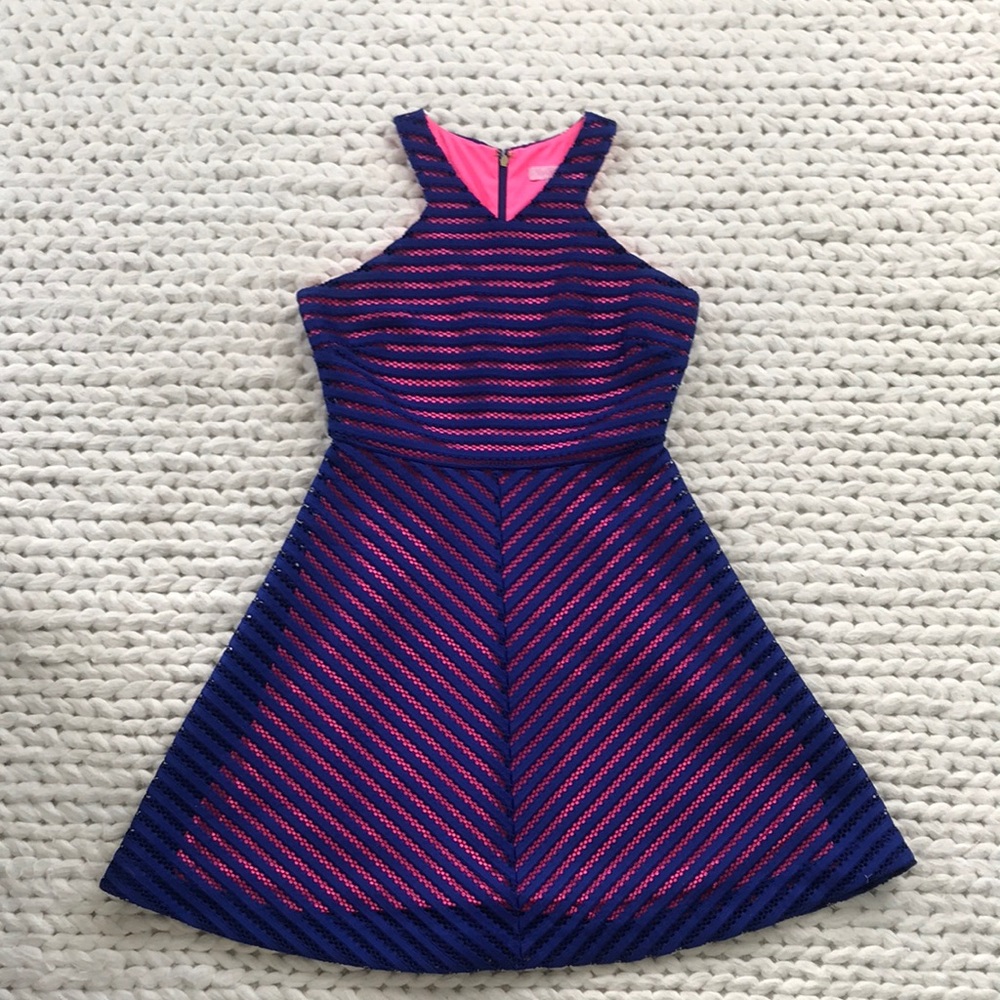 Lily Pulitzer Pink and Blue mesh Sleeveless Dress